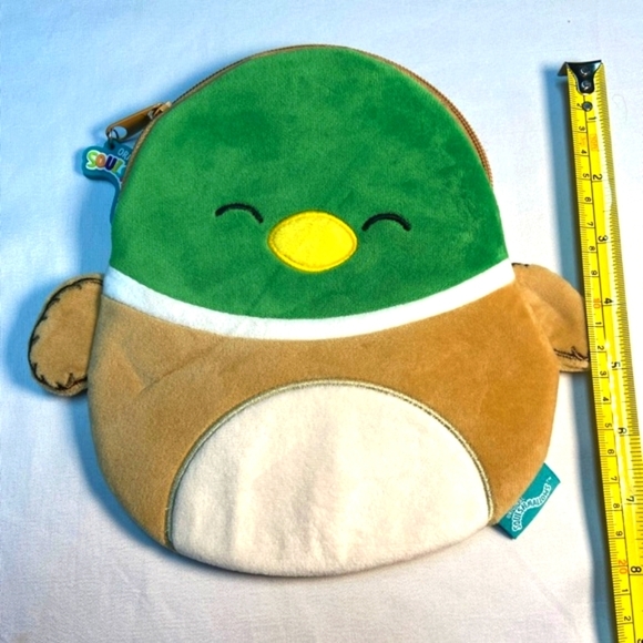 Squishmallow Avery The Mallard Duck Pencil Case/ Coin Purse Super  Soft + Zipper - Picture 3 of 5